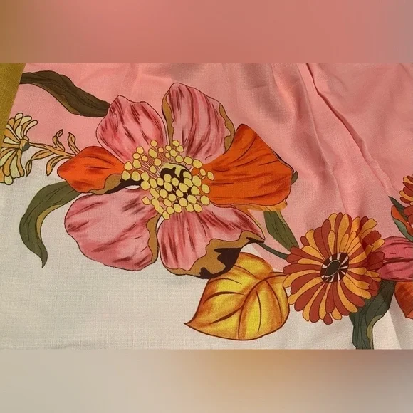 Bohemian Floral Print Shirt & Pants Cotton Linen Short Sleeve Two Piece Set - Picture 7 of 12